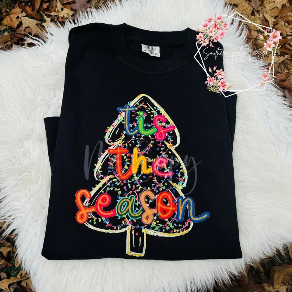 Comfort Colors Tis’ The Season Colorful Festive T-Shirt